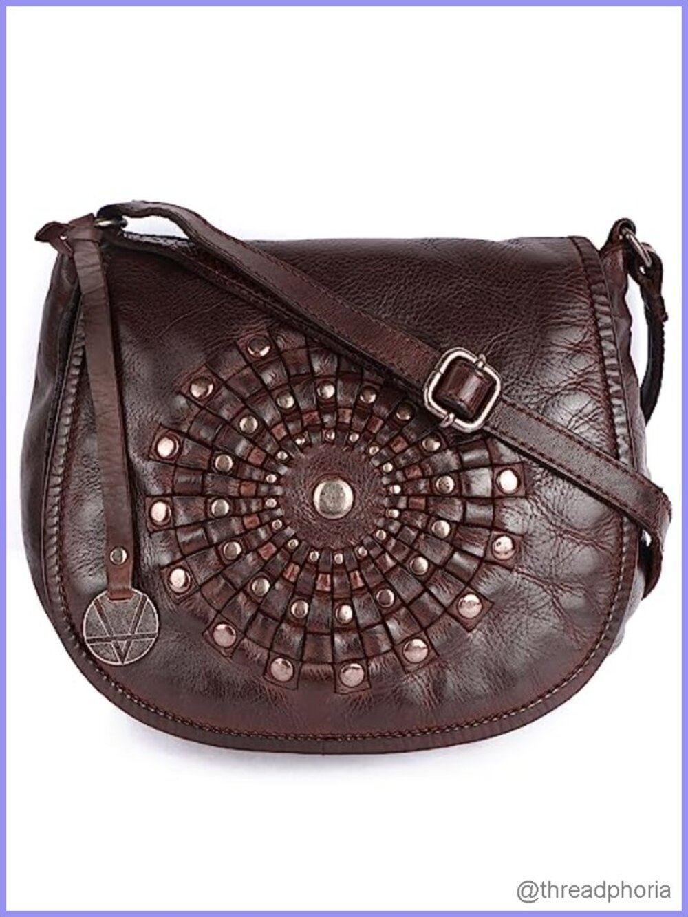 Genuine Leather Crossbody Sling Bag with Adjustable Strap